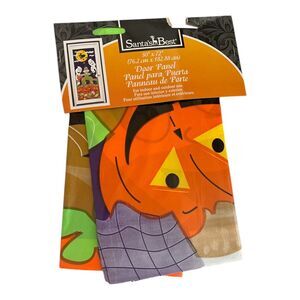 Vintage Santa’s Best Halloween Pumpkin Ghost Plastic Door Panel Cover 30”x 72”